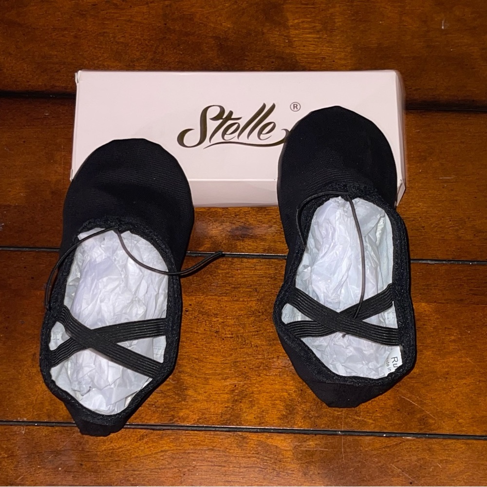 Stelle Satin Ballet Shoes black ballet tights